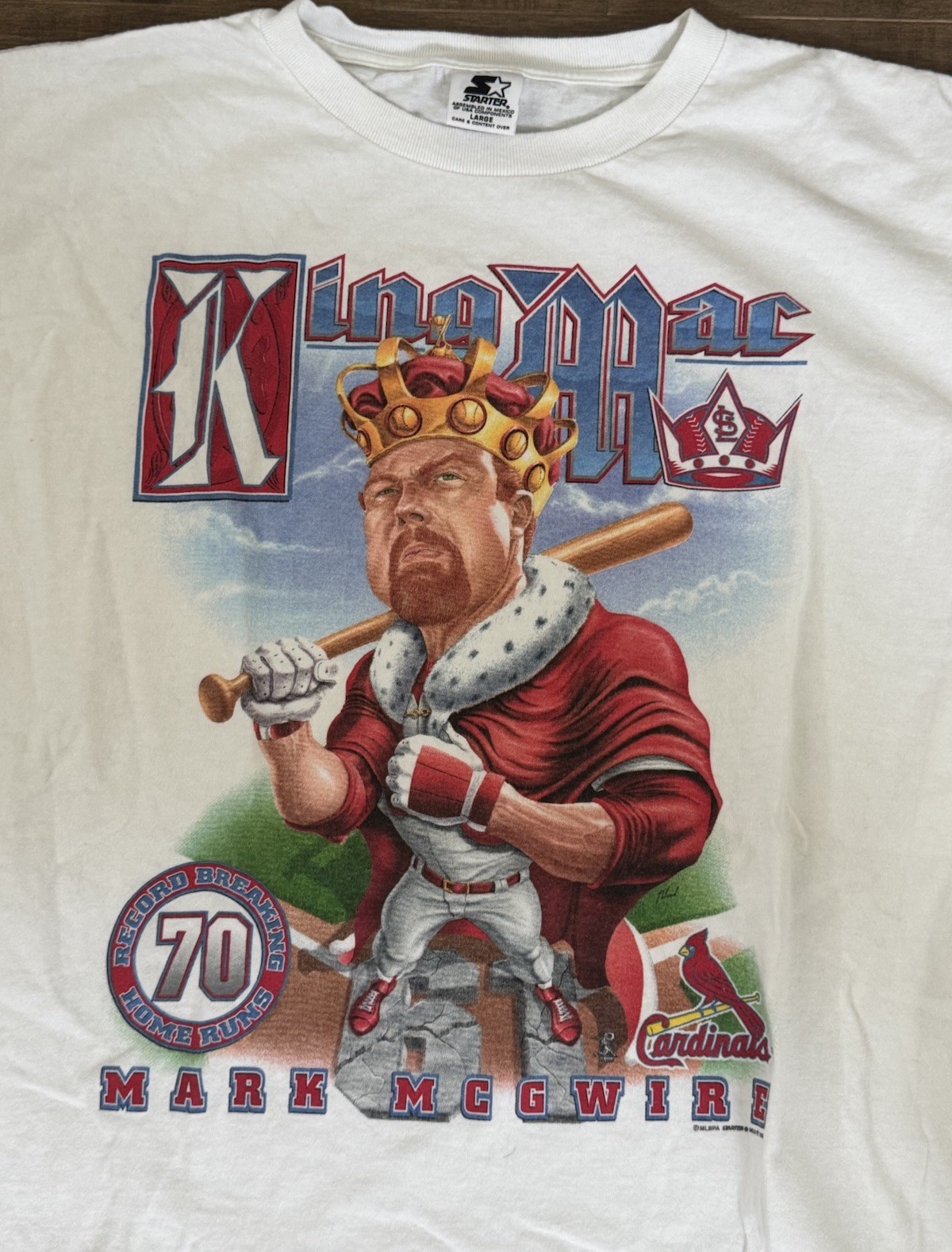 Starter Mark McGwire St. Louis Cardinals White Graphic Tee Men’s L Vintage 90s gallery