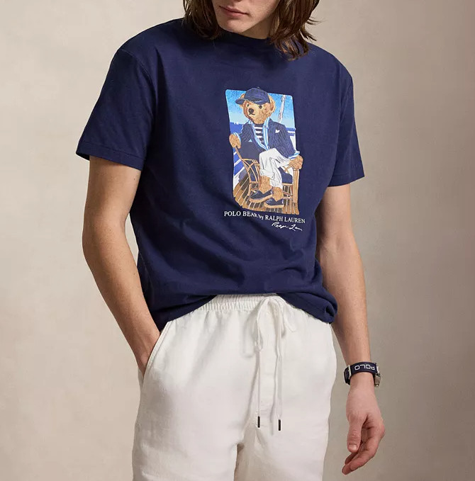 *NEW* Men Polo Ralph Lauren Classic Fit Bear Graphic Tee NAVY (710B18547001) 👍 gallery