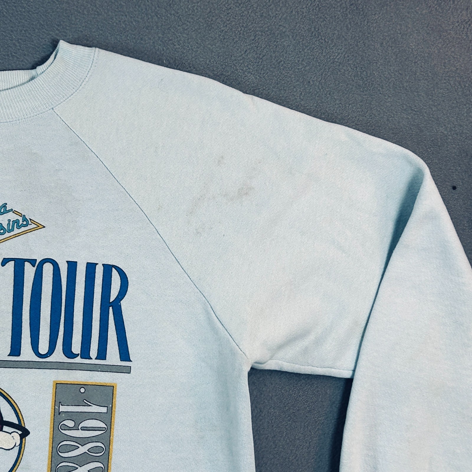 Vintage 1988 California Raisins World Tour Sweatshirt Gray Graphic Concert gallery