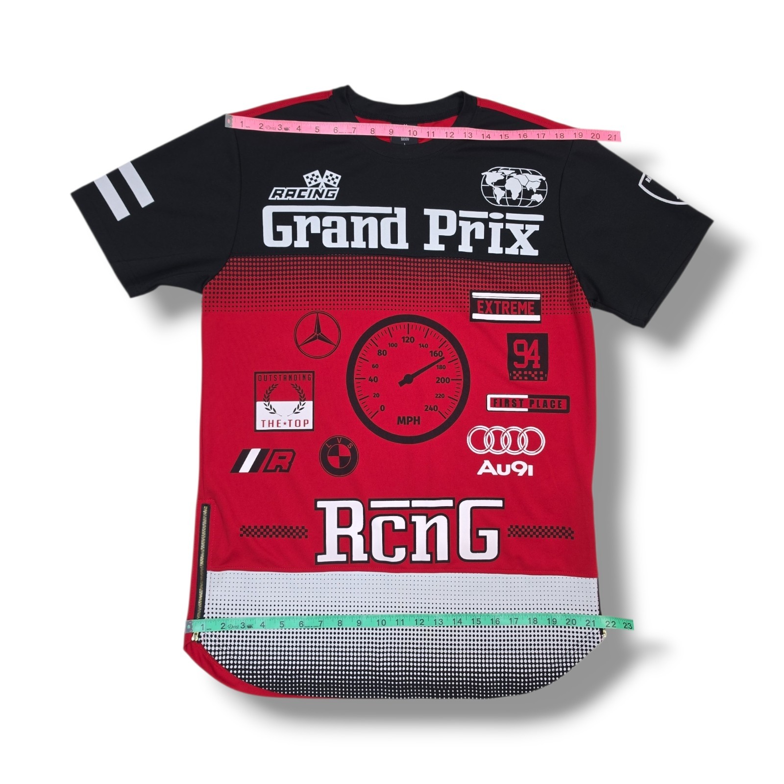 Lavish Society Grand Prix Racing Short Sleeve Red & Black Shirt Men's L gallery