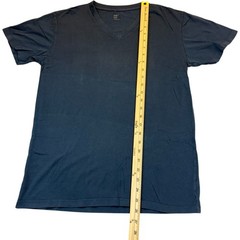 GAP Men’s Size Small Blue Short Sleeve V-Neck Plain Tee Solid Flat Front