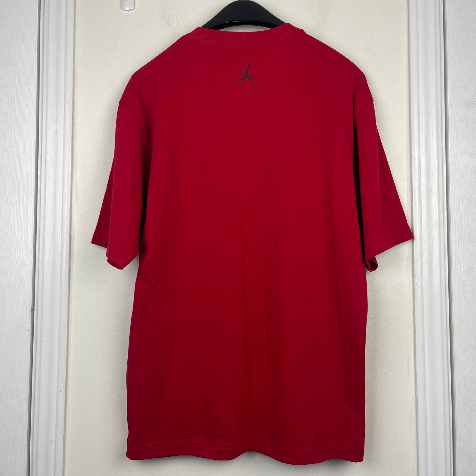 NEW Jordan AJ1 Sneaker Patch Mens L Cotton Short Sleeve T Shirt Red gallery