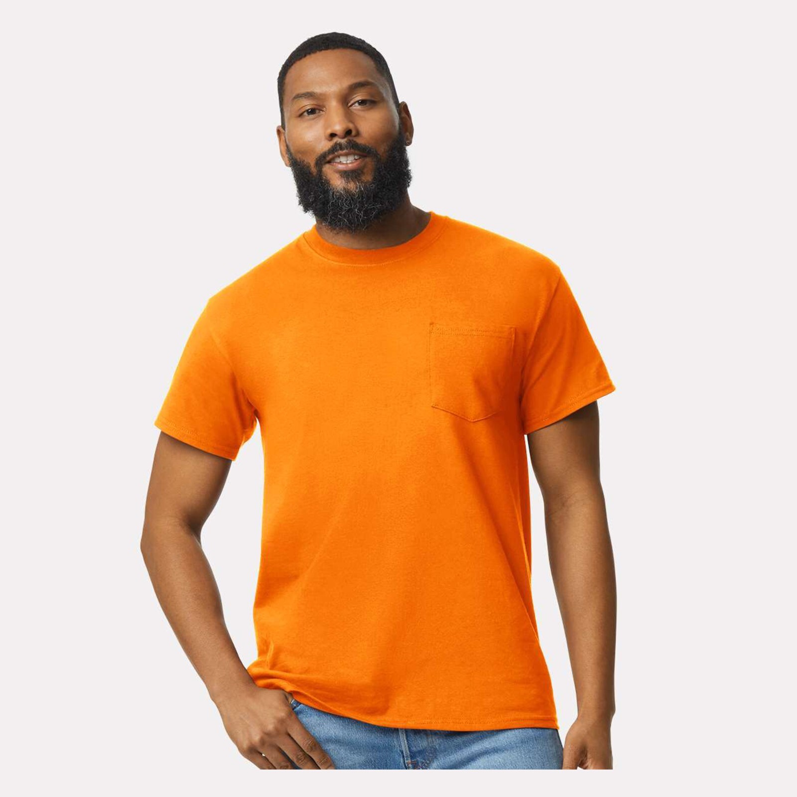 Gildan Short-Sleeve Pocket T-Shirt Safety Orange 9 Pack 50/50 Cotton/Polyester gallery