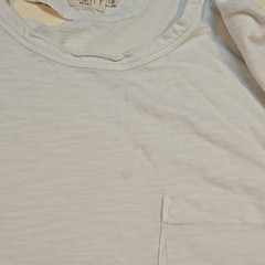 Faherty L Pocket Tee White Crewneck Cotton Distressed Broken-In Soft Tag Classic