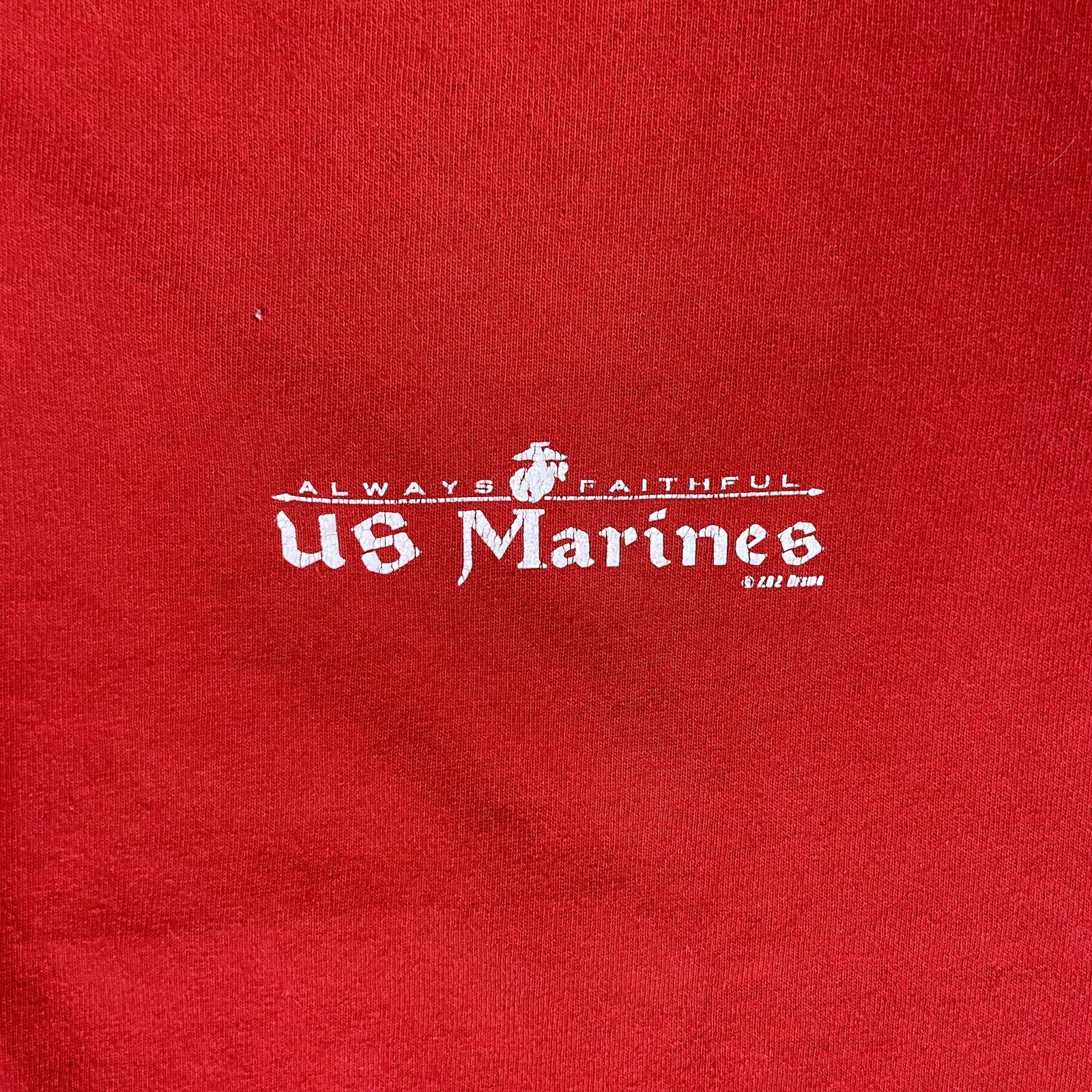 Vintage US Marines T-Shirt Size XL Red Always Faithful Teufel Hunden Devil Dog gallery