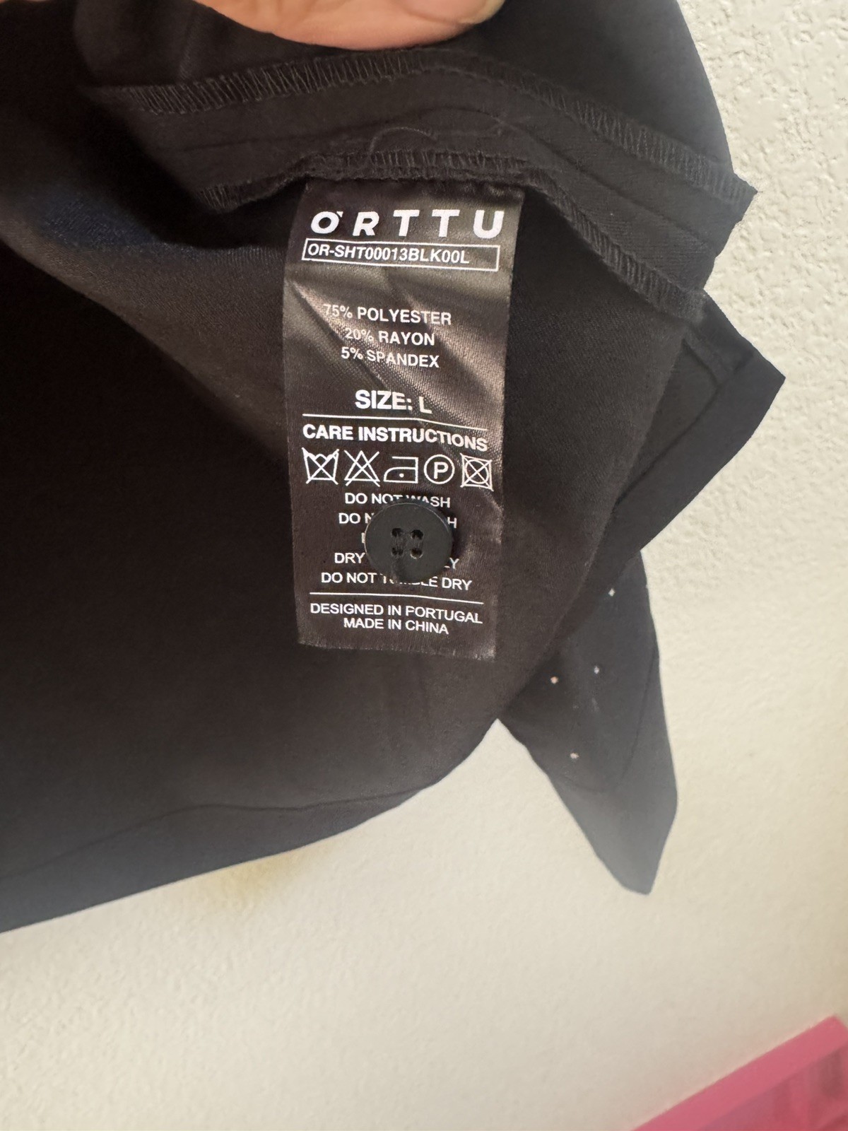 Star neck Diamond shirt black with attached diamonds size L gallery
