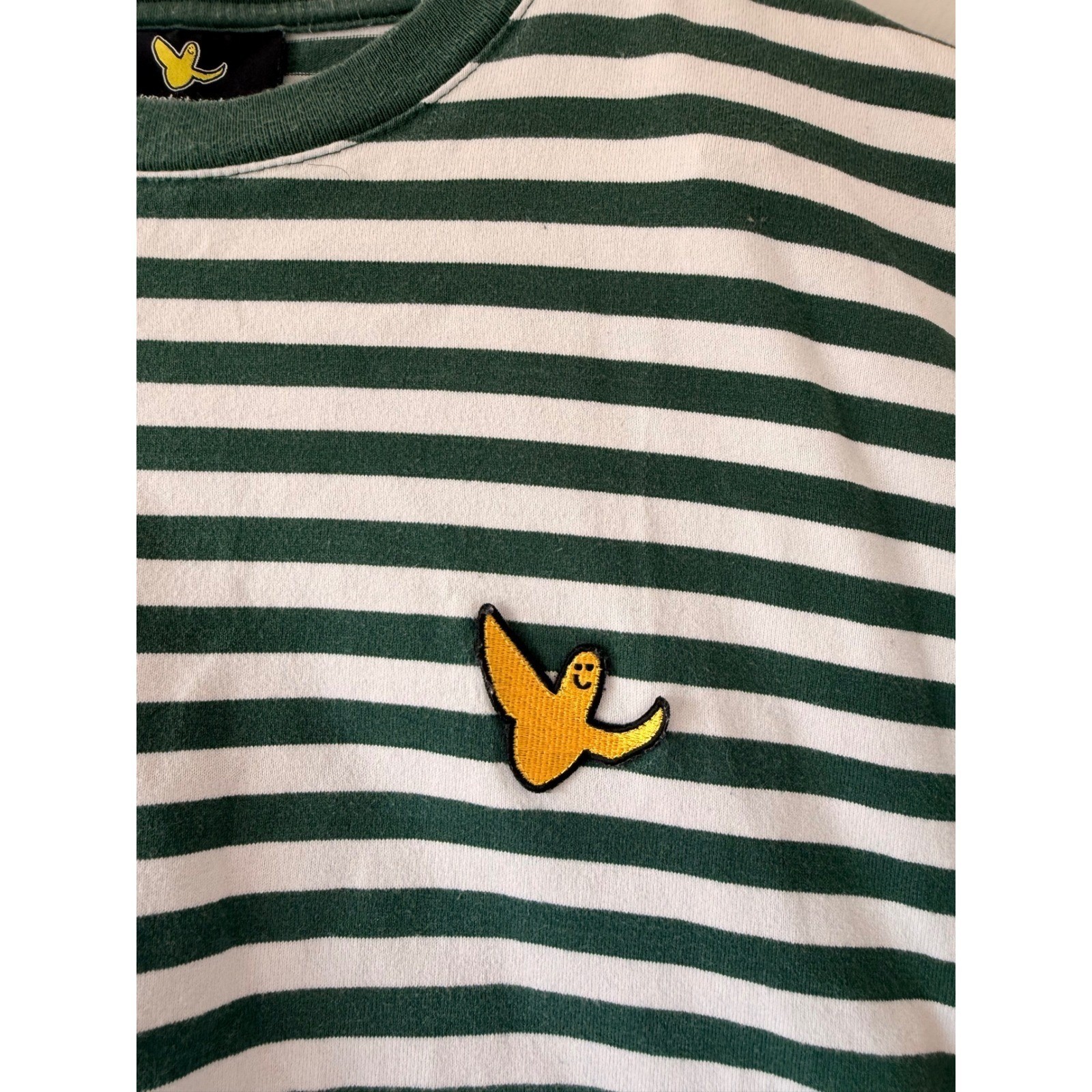 What it Isnt Mark Gonzales Striped Long Sleeve T-Shirt Green White Angel Logo S gallery