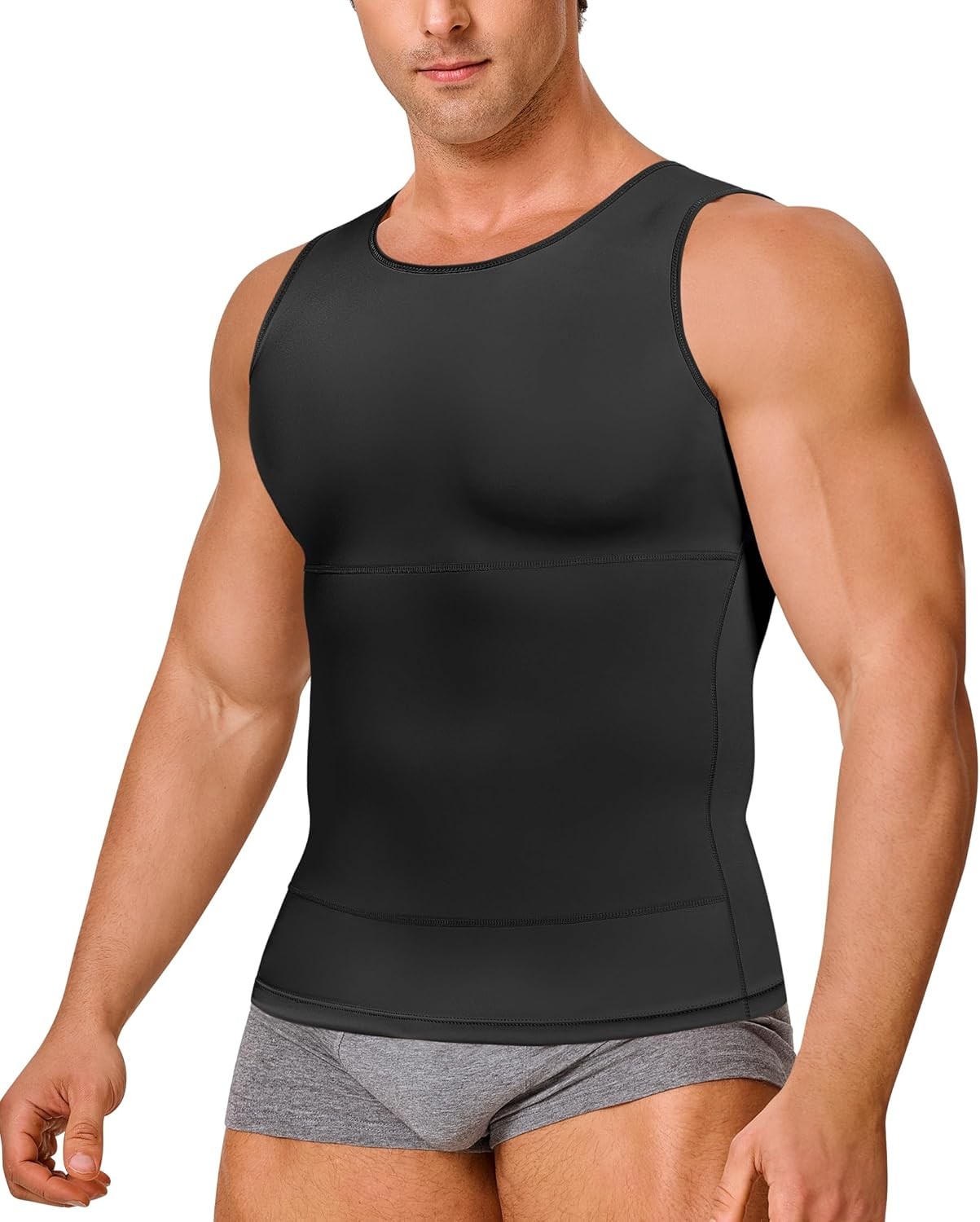 Men's Compression Tank Top Slimming Body Shaper Tummy Control Undershirt Shirt gallery