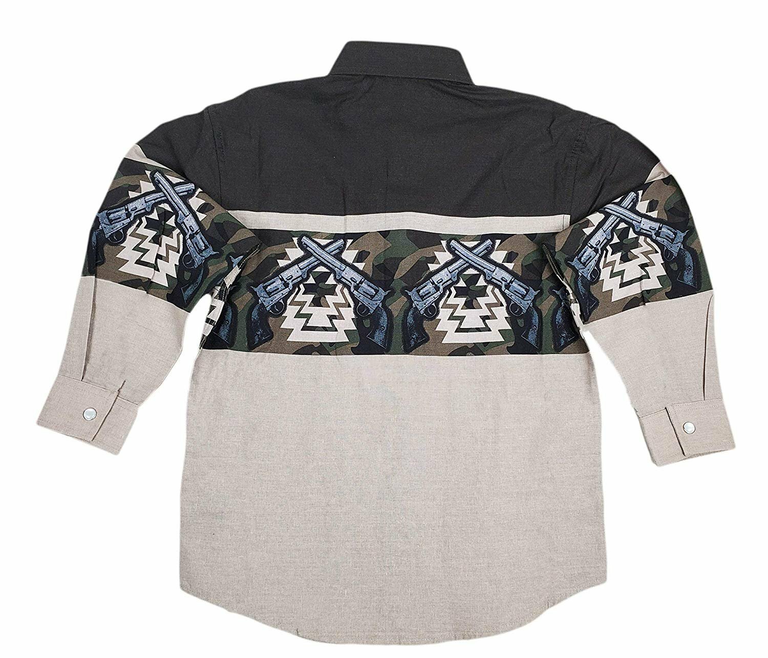 Panhandle Boy’s Border Print Snaps Shirt C0S1122