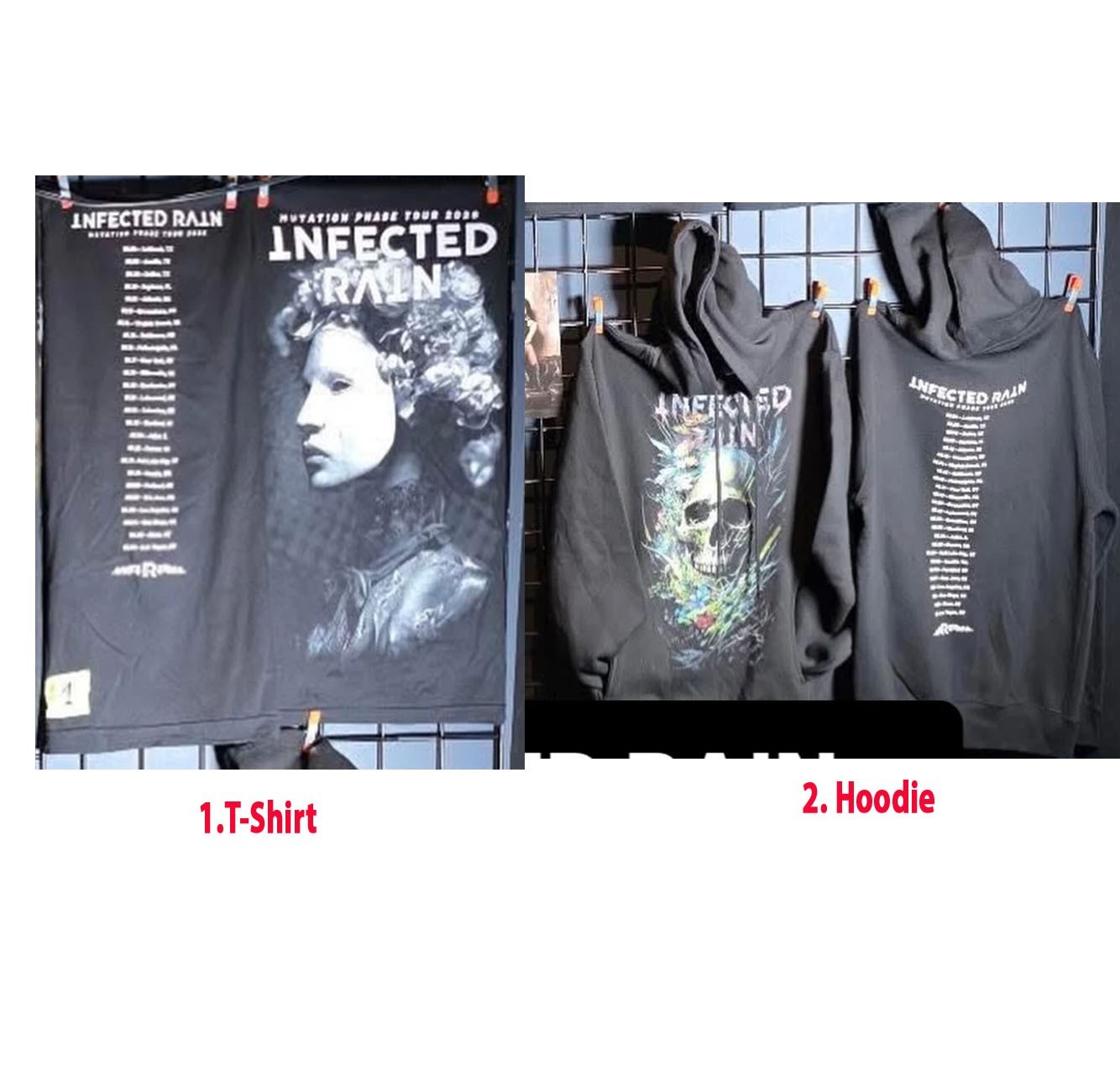 Infected Rain Shirt Mutation Phase Tour 2026 Concert Reprint T-Shirt or Hoodie