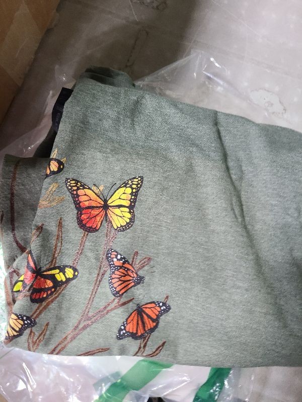 Butterfly Tree Beautiful Unisex T-Shirt size xl Green Multi Color