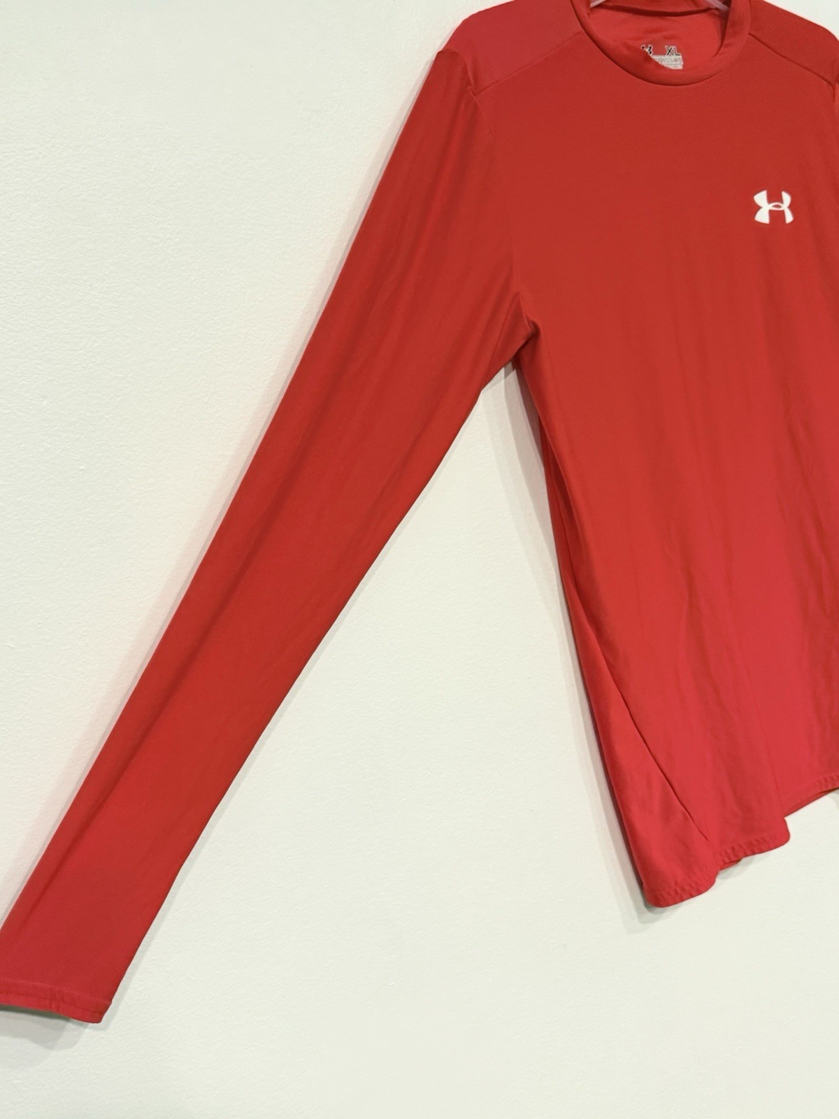 Under Armour HeatGear Men's Compression Shirt Size XL Red Long Sleeve Top gallery