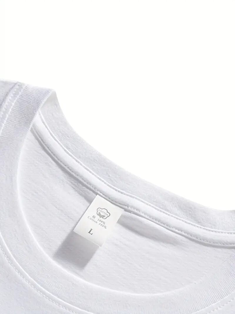 Men's Classic Solid Plain Cotton Round Hem Scallop Essentials Tshirt S-2XL gallery