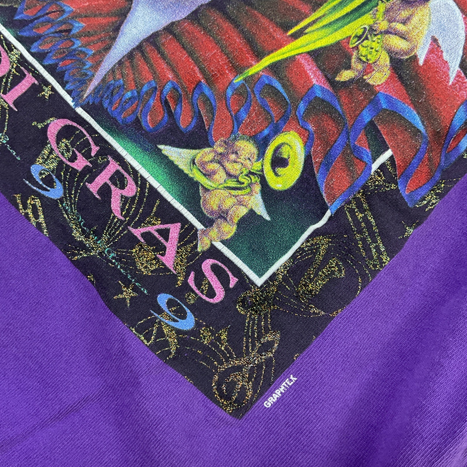 Vintage Mardi Gras T-Shirt XL New Orleans Band of Angels Andrea Mistretta 90’s gallery