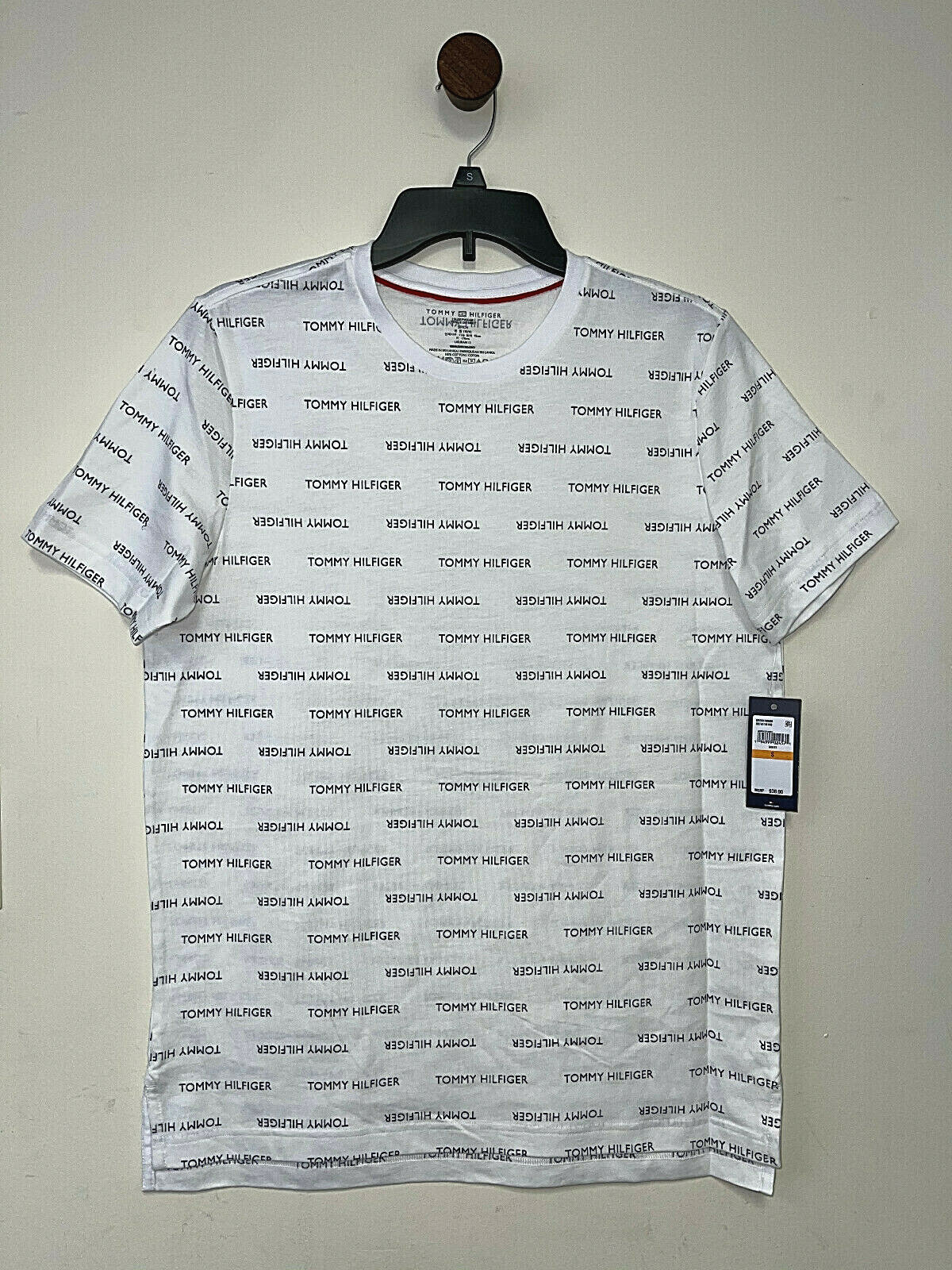 Mens Tommy Hilfiger Logo Print T-Shirt White Cotton Lounge Tee NEW gallery