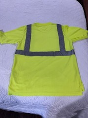 2 X Wolverine Brand Reflective Safety Yellow High Vis Short Sleeve Shirt Sz M