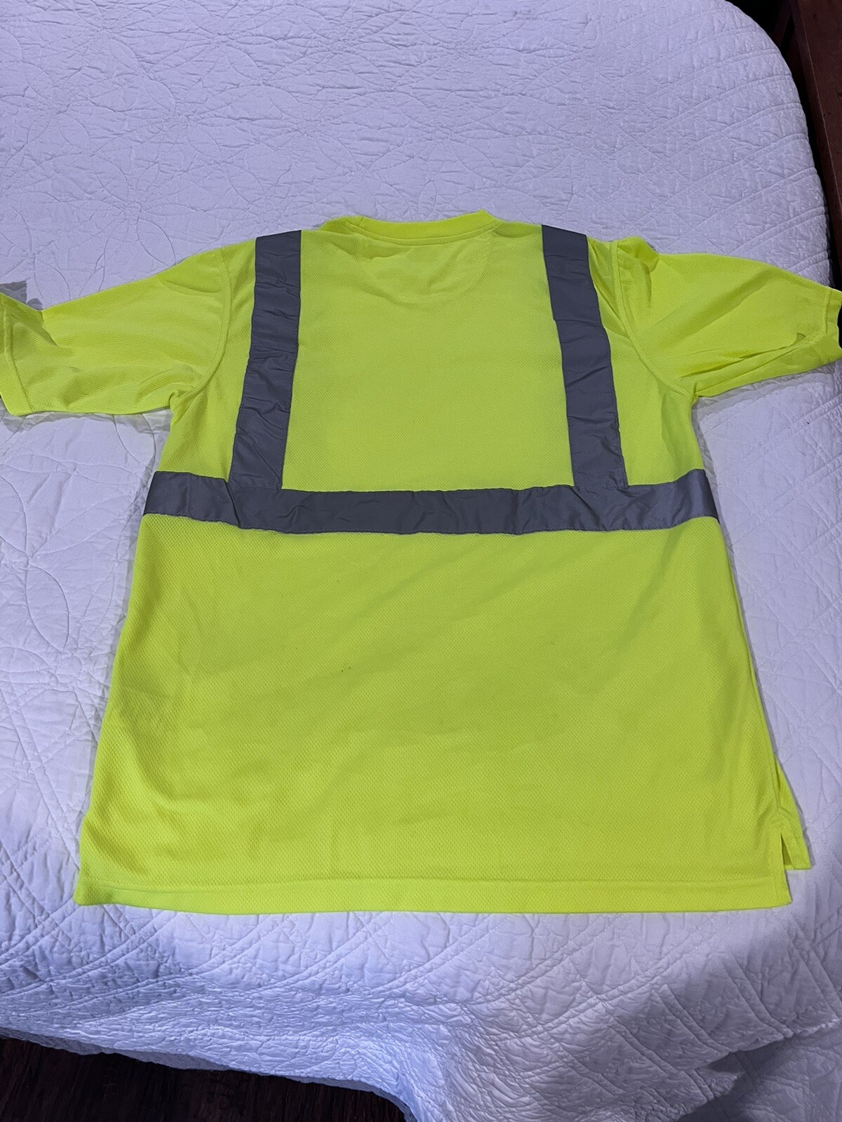2 X Wolverine Brand Reflective Safety Yellow High Vis Short Sleeve Shirt Sz M gallery