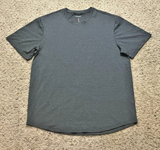 Proof Huckberry Men Gray Performance Crewneck Tee Shirt Size Medium EUC Stretch