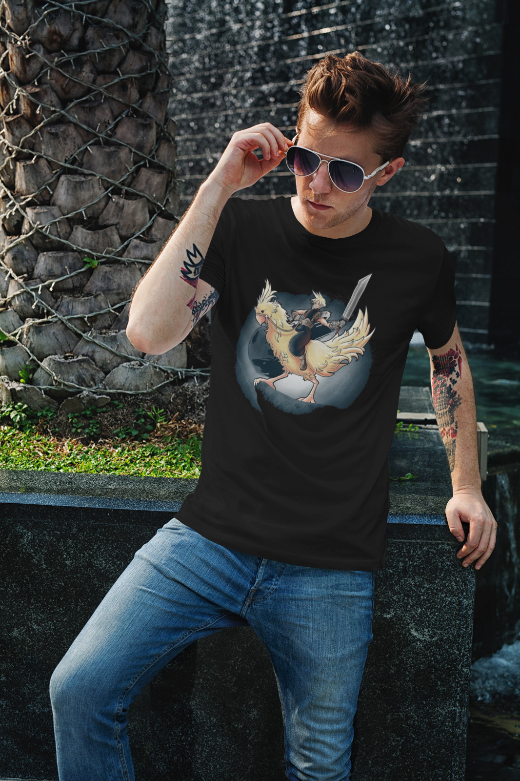 Final Fantasy 7 Cloud Riding Chocobo T-Shirt Unisex Cotton Funny FF7 VII Game gallery