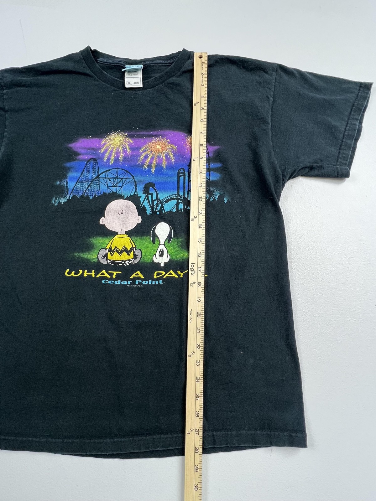 Vintage Camp Snoopy Cedar Point Shirt Mens XL Black Peanuts Graphic Tee gallery