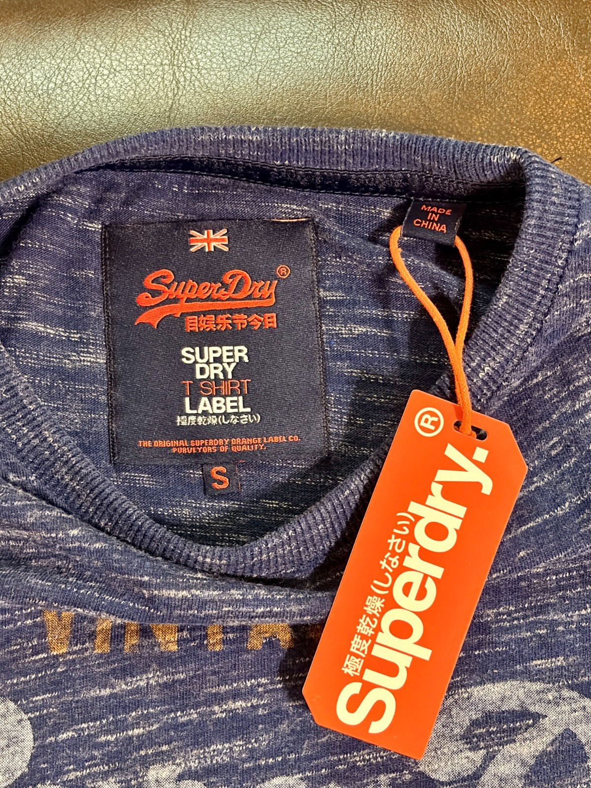 BNWT SUPERDRY Vintage Premium Goods Tee Navy Smoke Graphic Men T-Shirt Small S gallery