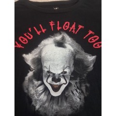 IT Movie Pennywise Youll Float Too Graphic T-Shirt Black Large Horror Tee
