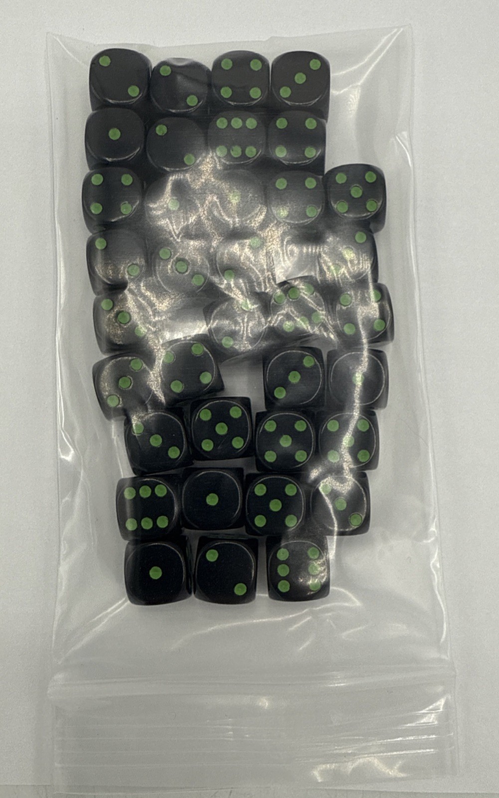 Chessex Black with Green 12mm Set of 36 D6 Dice RPG Tabletop Game Decision Maker
