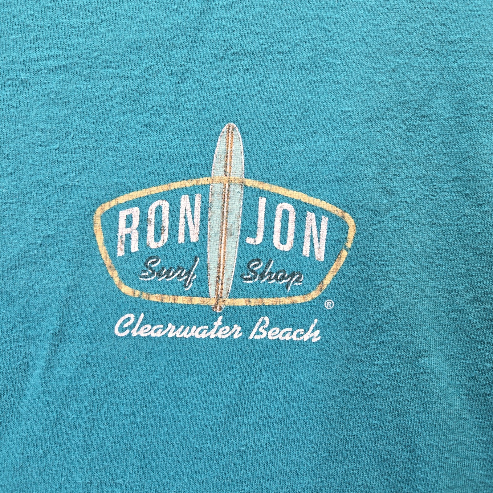Ron Jon Surf Shop Clearwater Beach T-Shirt Men’s Size Large Teal Green gallery