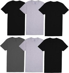 Mens 8-Pack Assorted Pocket Crew T Shirts by Fruit of the Loom Comfortable…