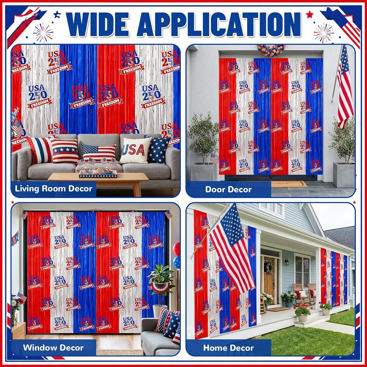 4Th of July Decorations - 2 Pack Red White and Blue Streamer for 250Th Anniversa gallery