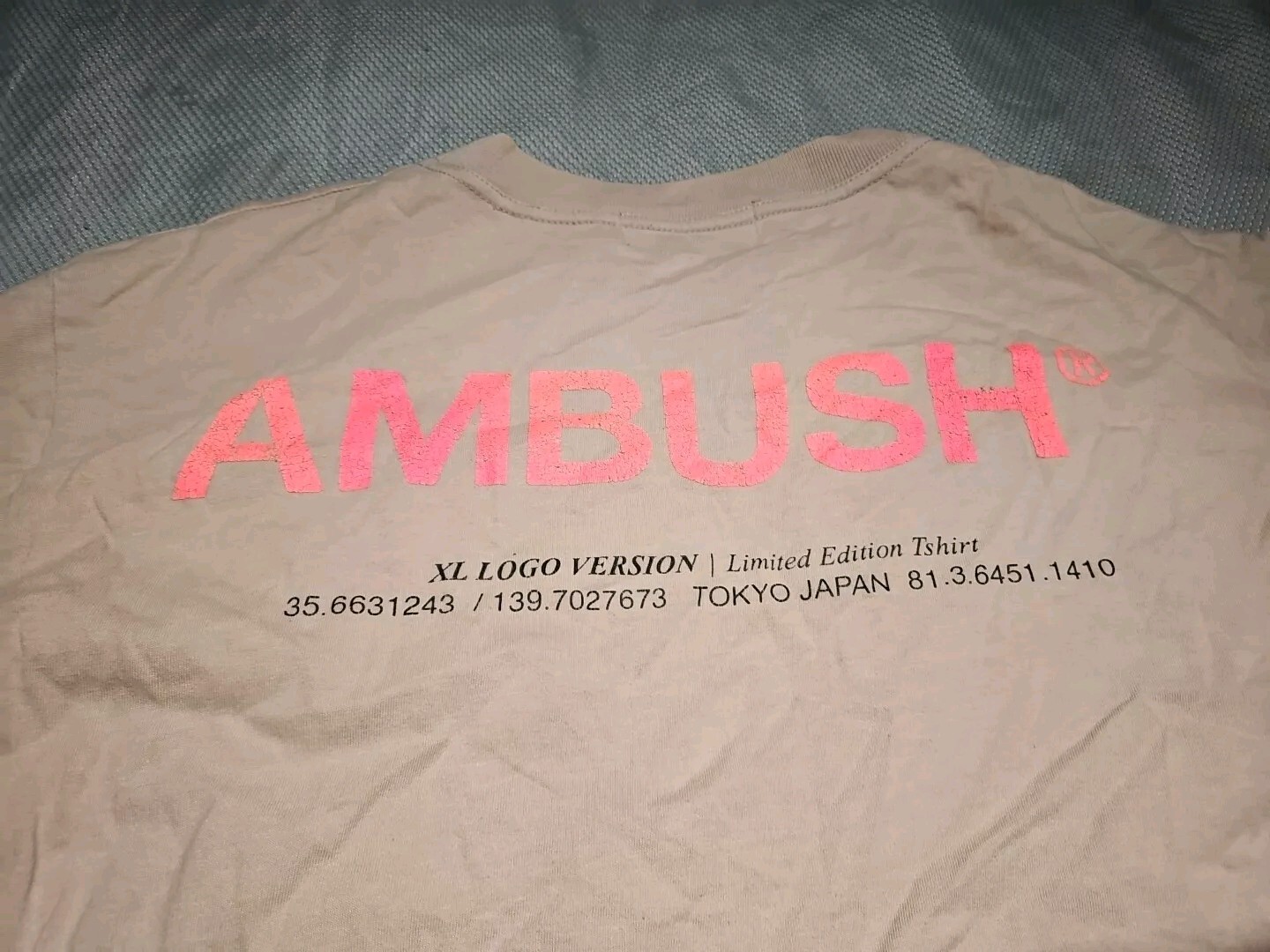 AMBUSH T Shirt Mens Size 3 Pink Graphic Spellout XL Logo Print Cotton Tee Top gallery