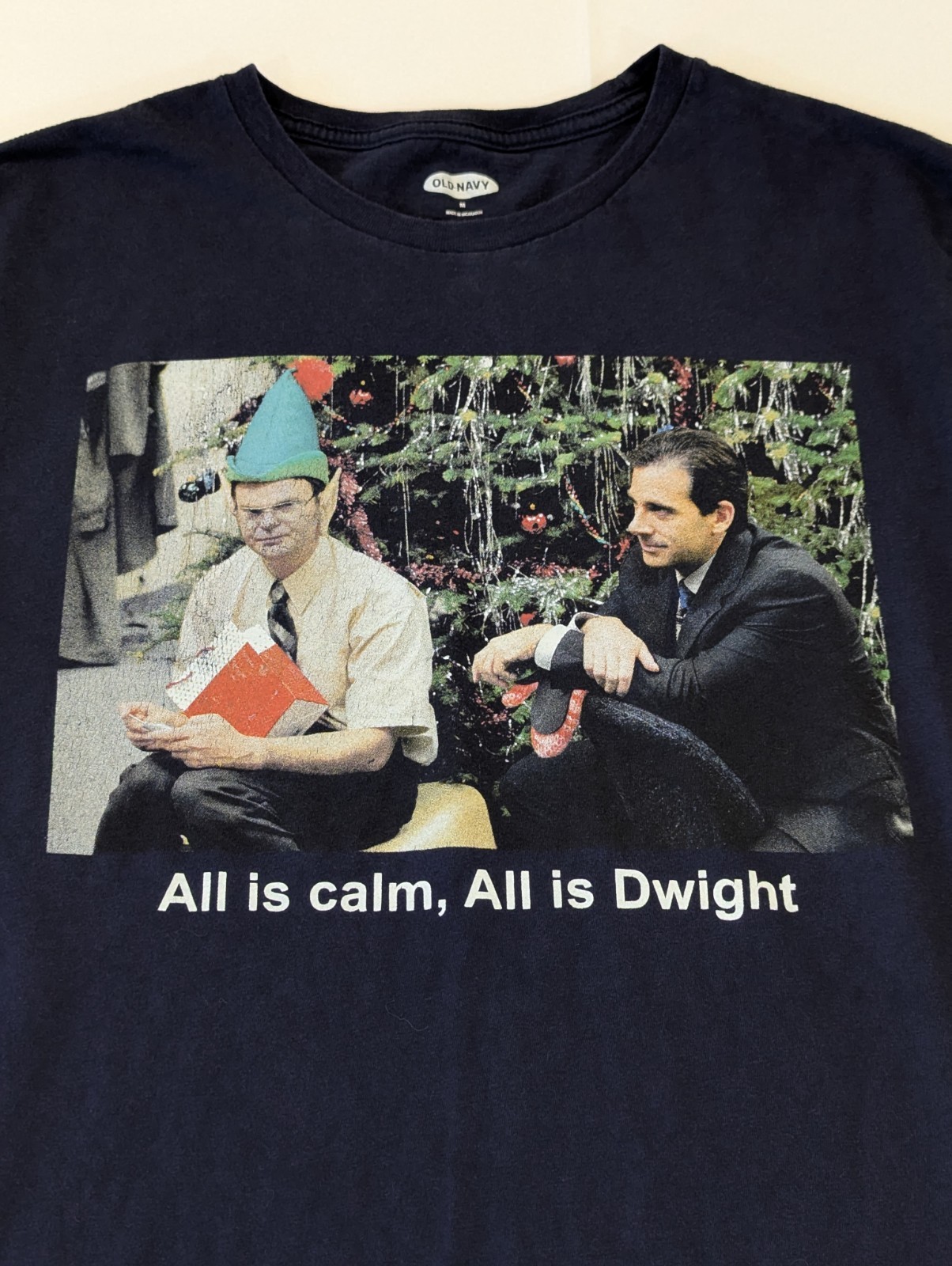Old Navy Christmas Graphic Tee The Office All is Calm All is Dwight Size Medium gallery