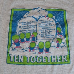 Vintage 90s Exercise T-Shirt Single Stitch Trolls 10 Commandments Large Fit