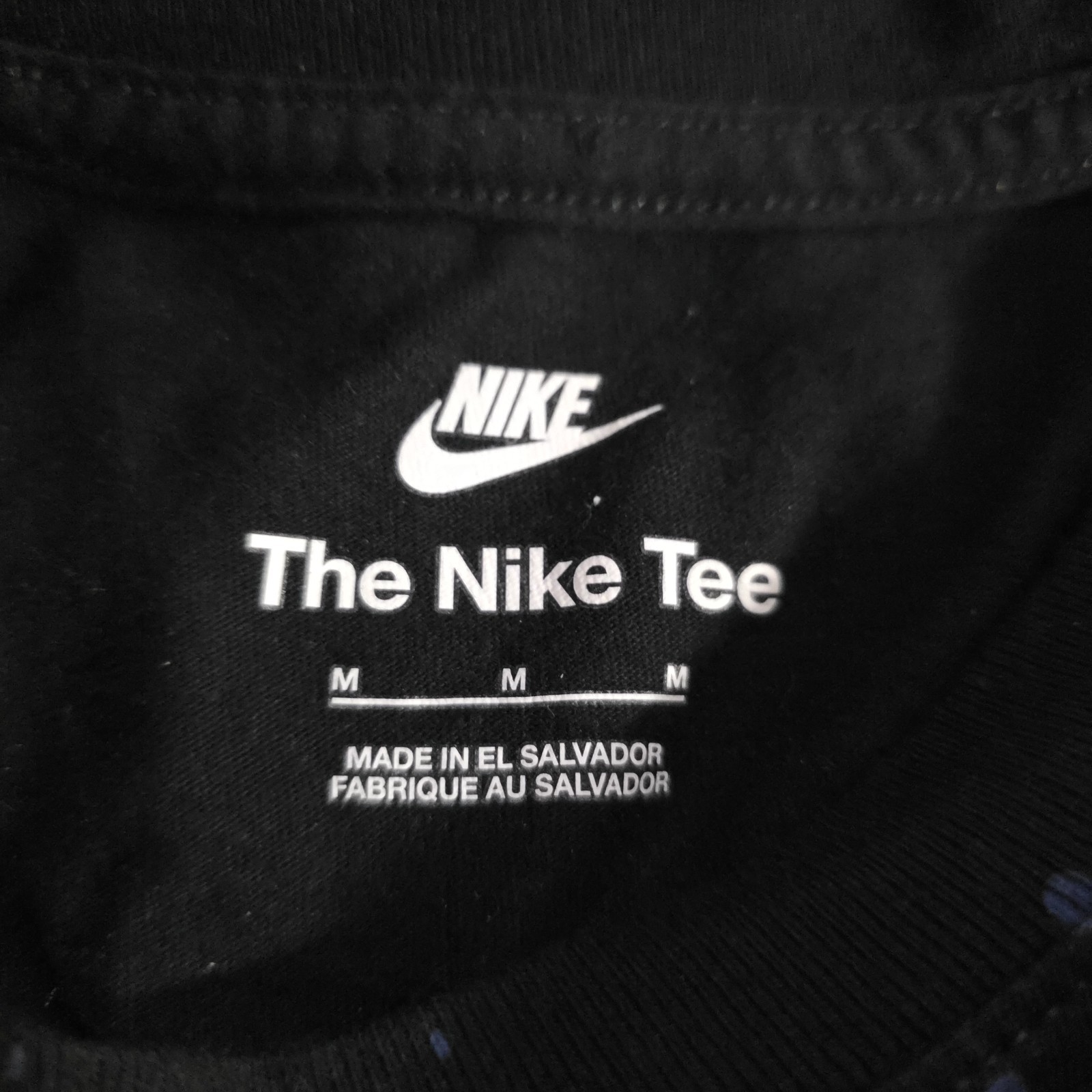 The Nike T-Shirt Mens Size M Space Grid Atom Design Dark Navy Blue Graphic Print gallery