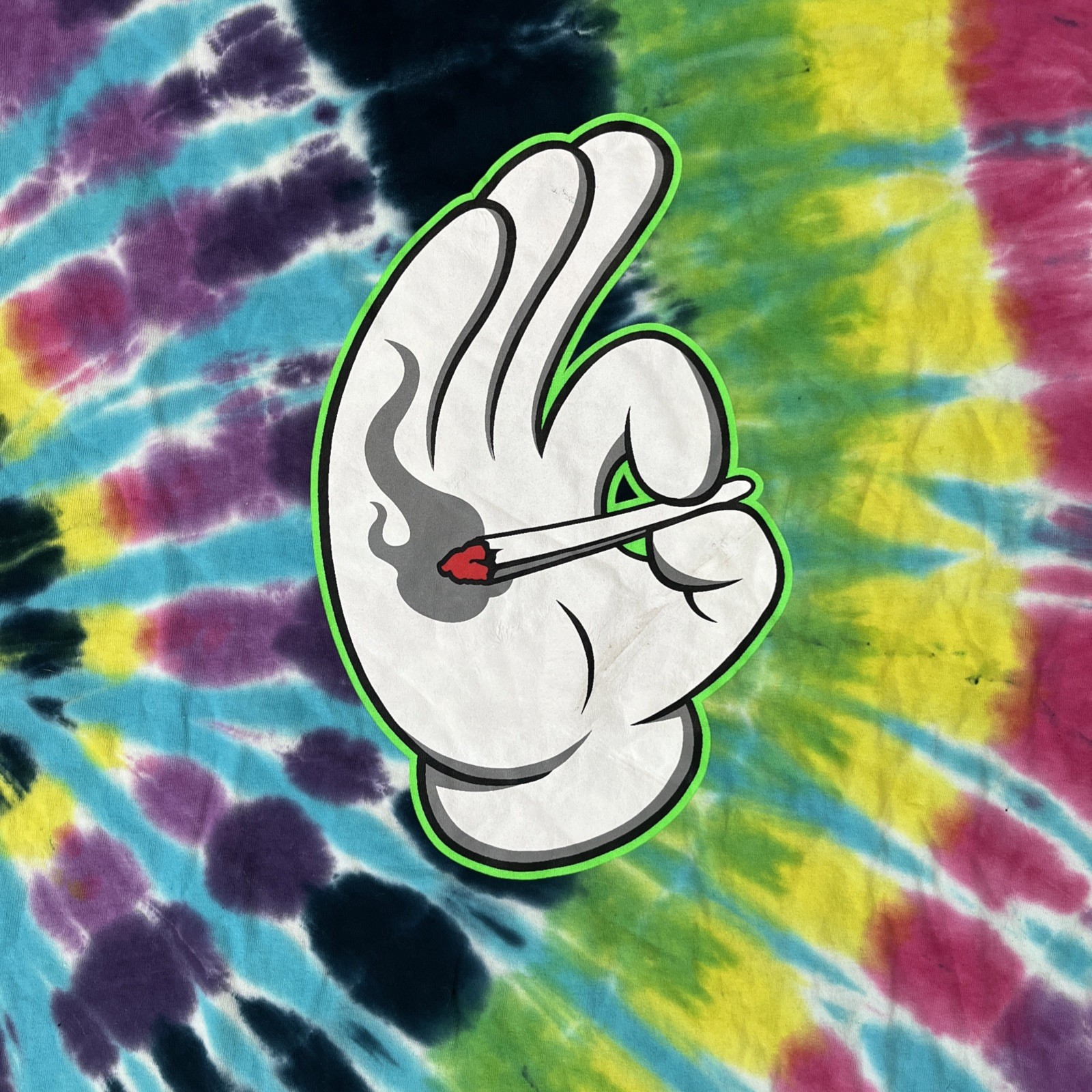 Colortone Tie Dye T Shirt Mens 2XL Multicolor Doobie Joint Graphic gallery