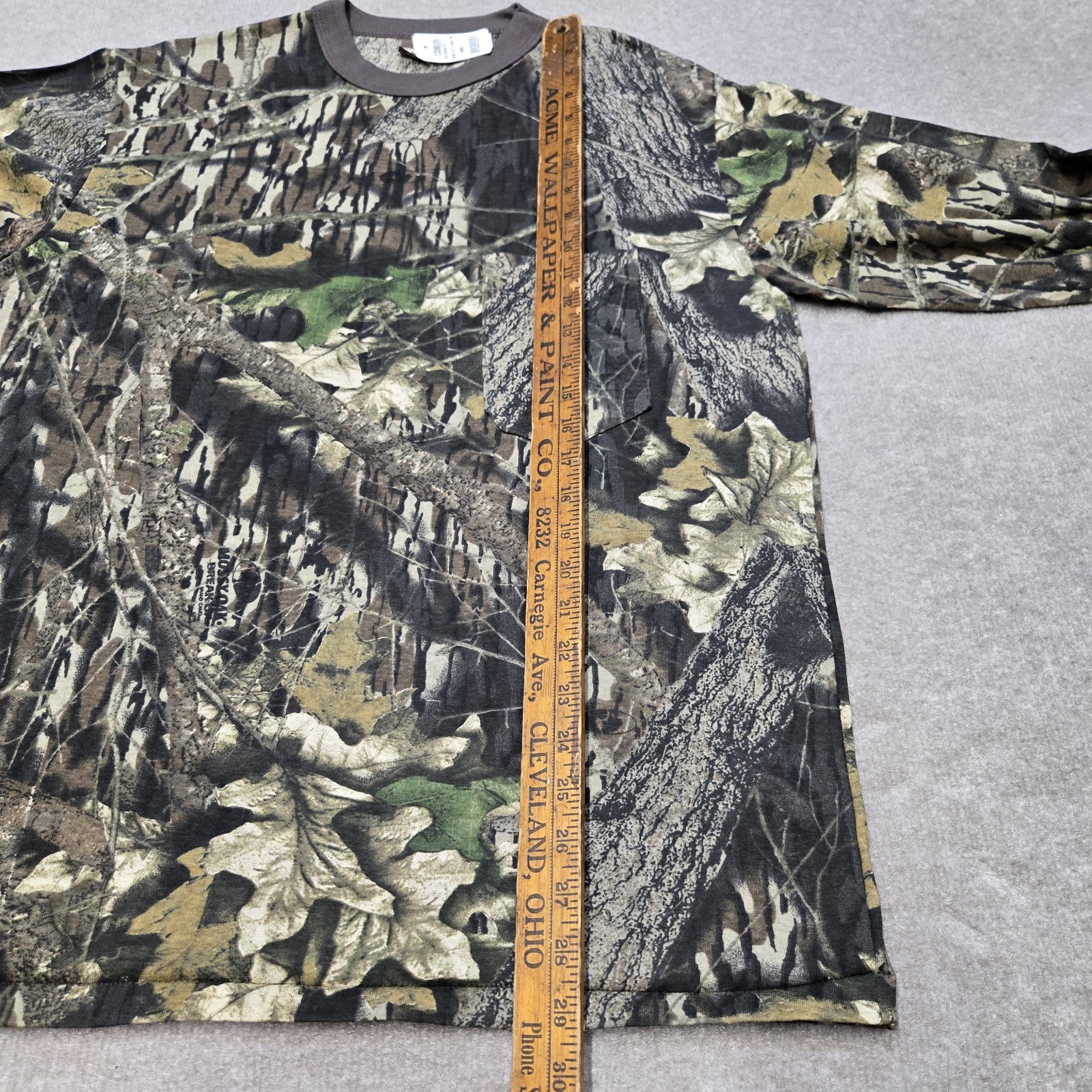 Men’s Vintage Mossy Oak Camo AOP Long Sleeve Shirt Size L Ranger USA Made 90s gallery