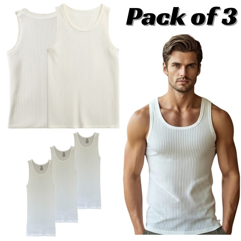 Mens Plain Tank Top Undershirt Premium Basic A-Shirt Multipack Size EU-50 gallery