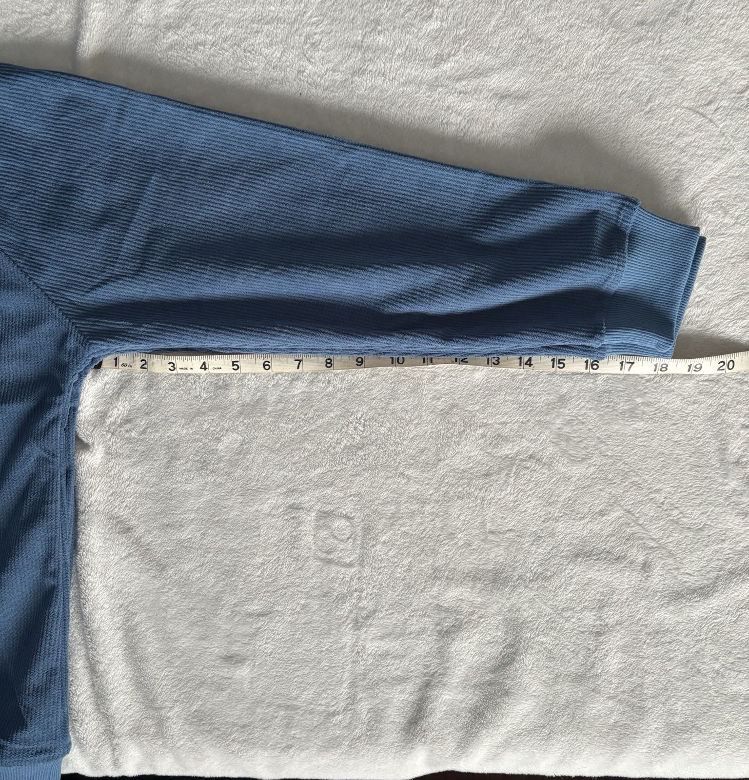 Mens Unbranded Blue Ribbed Long Sleeve Henley Shirt W/Kangaroo Pocket Size Small gallery