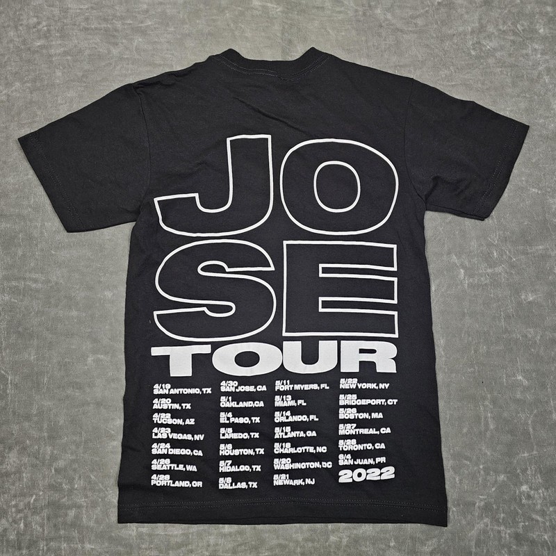 J Balvin Jose Tour Shirt Mens Small Black Lightning Smiley Face Concert Tee 2022 gallery