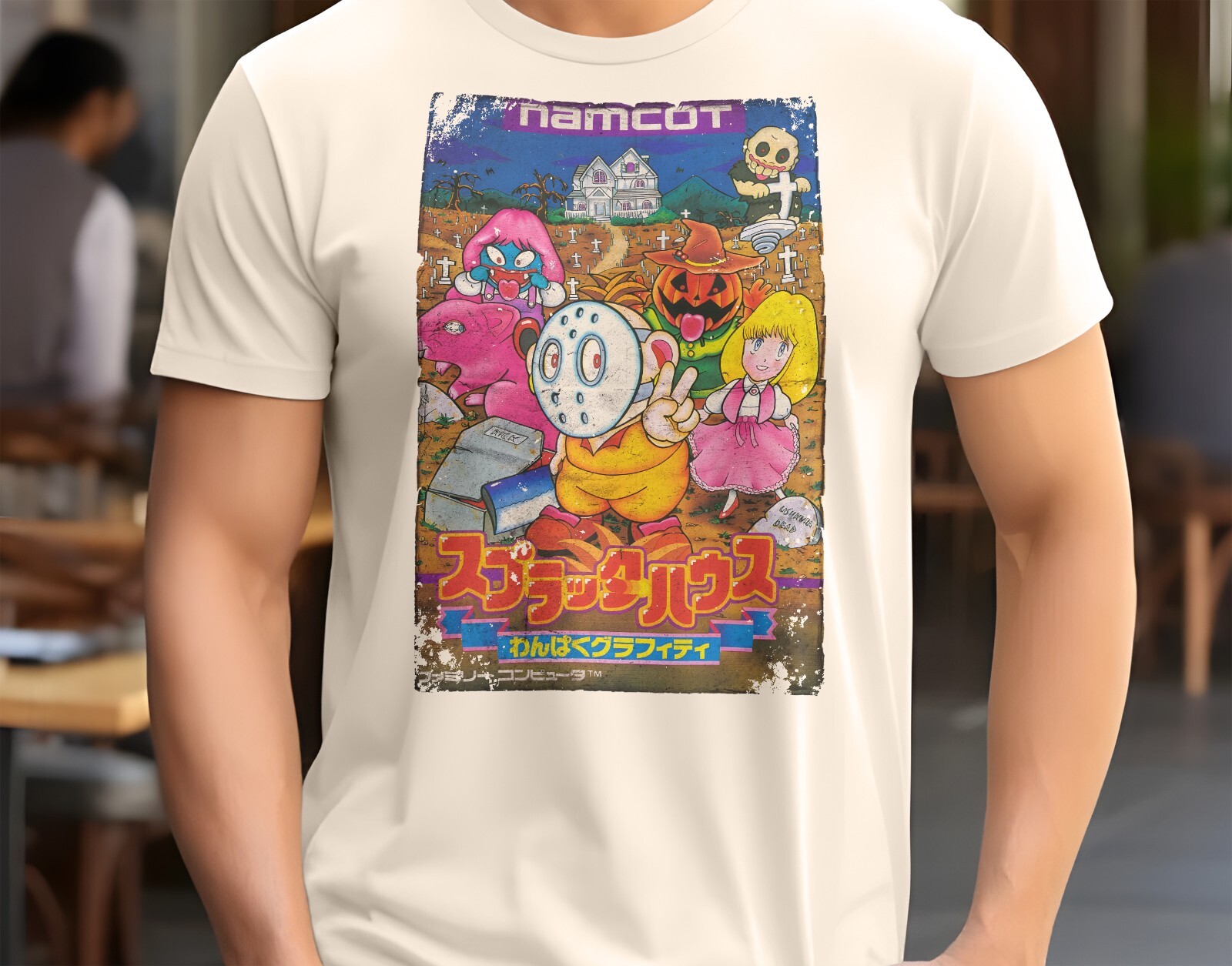Splatterhouse Wanpaku Graffiti - 8 bit NES Game Art T-Shirt 8 Colors Sizes S-5XL gallery