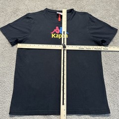 Kappa Authentic Estessi Tee Shirt Men Medium Black Big Logo On Back Regular Fit