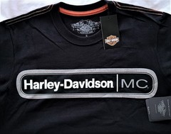 Harley Davidson BLACK LABEL SS Shirt Dark Custom HDMC Bar Slim Chest40in Mens S