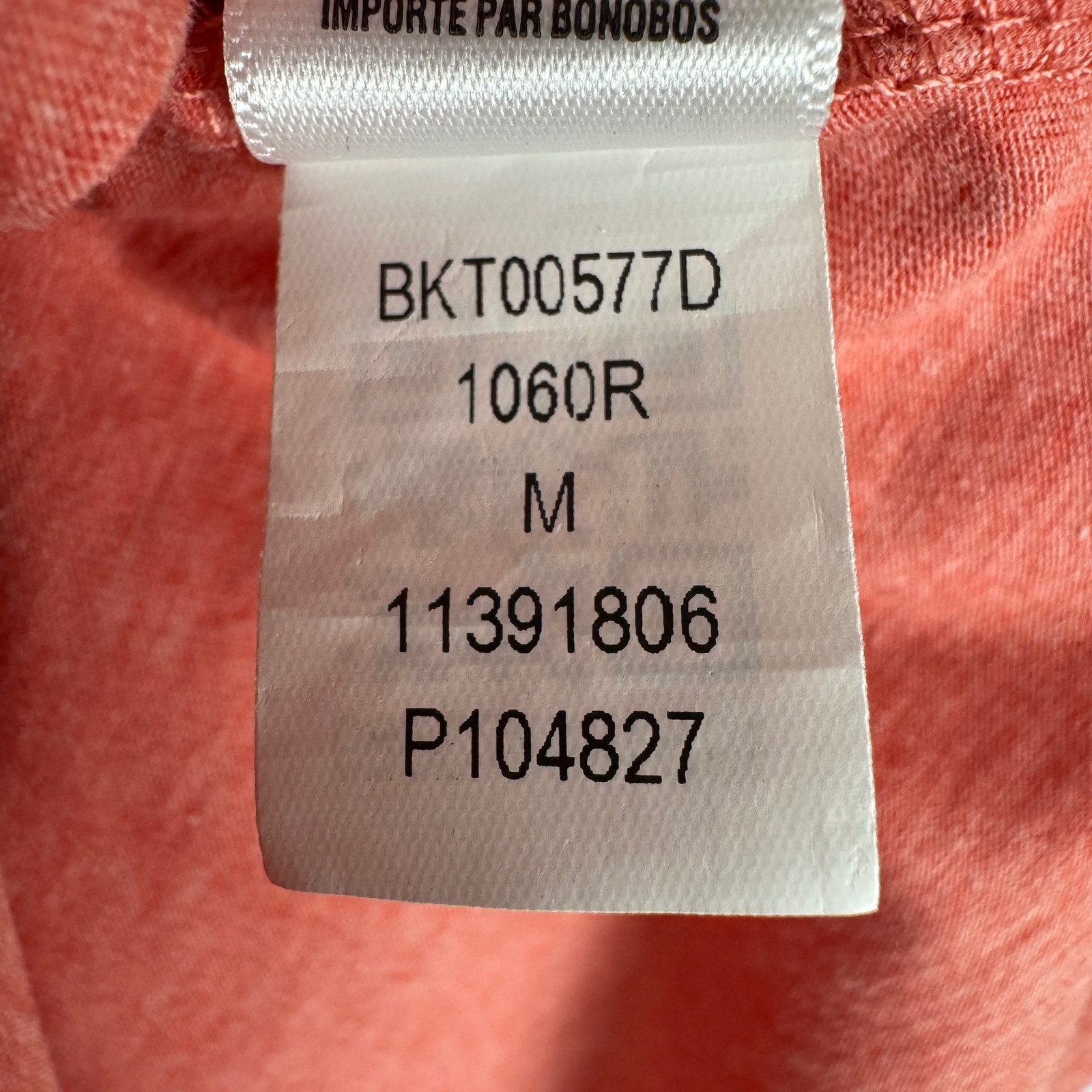 Bonobos Mens Standard Fit Crew Neck T-Shirt Heathered Coral Red Salmon Size M gallery