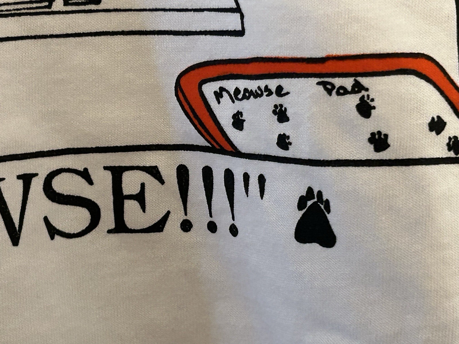 Vintage 1991 Cat Pawse Graphic T Shirt Large Jerzees USA Black Cat + 2 More gallery