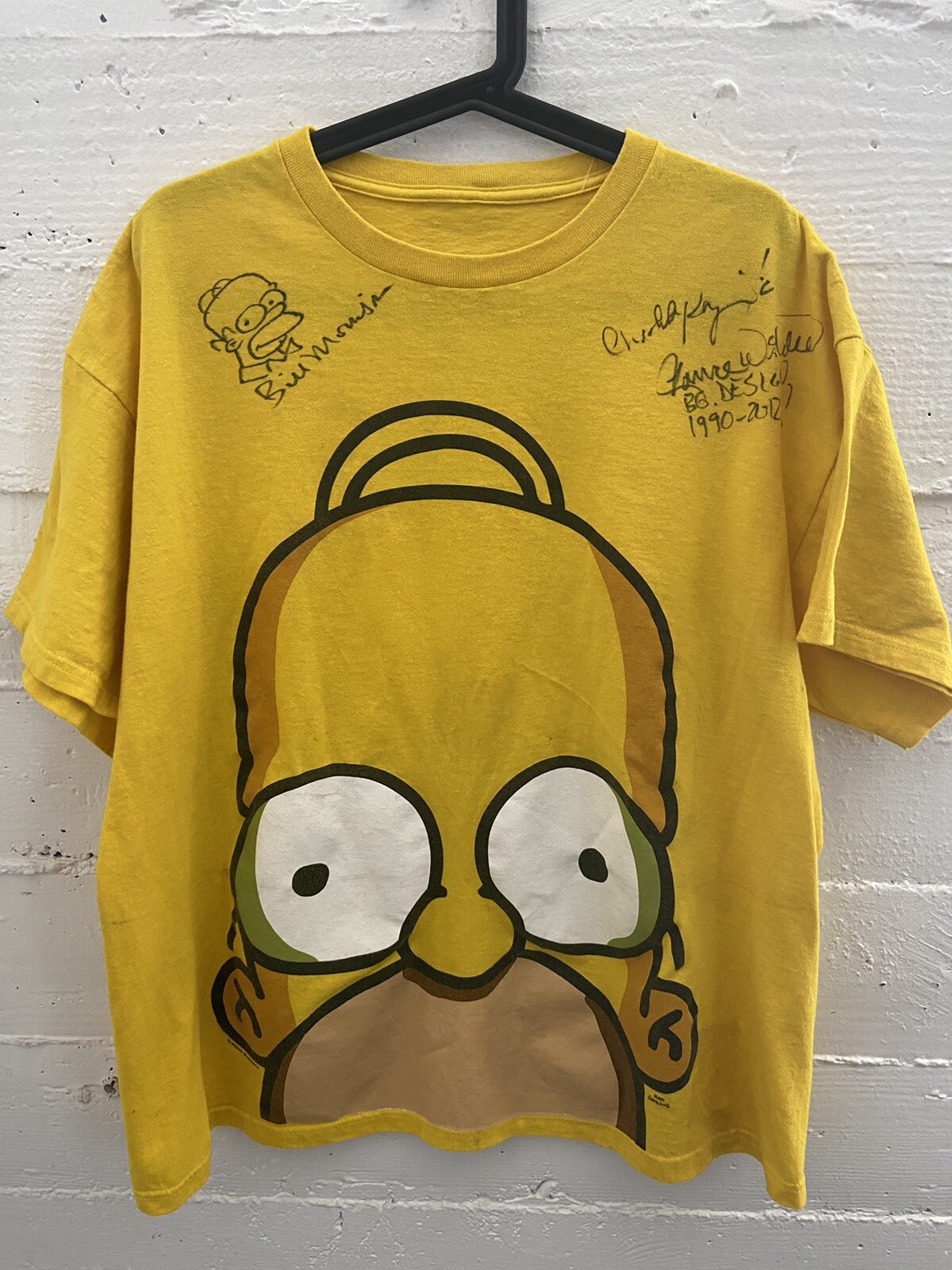 Vtg The Simpson’s Homer T Shirt Signed By Bill Morrison Lance Wilder XL Rare gallery