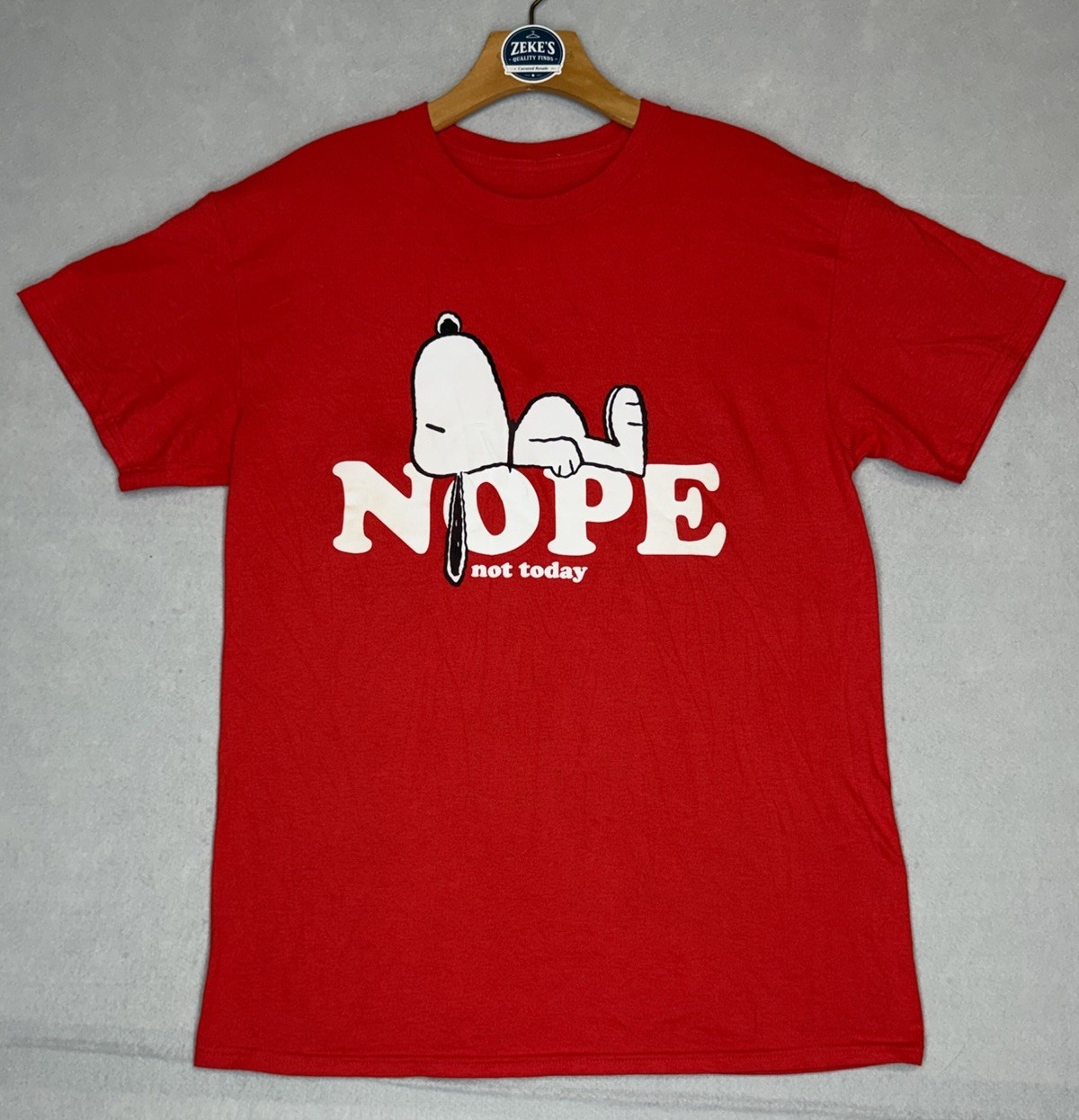 Nope Not Today Smoppy Shirt Size Medium. Peanuts, Charlie Brown Dog.