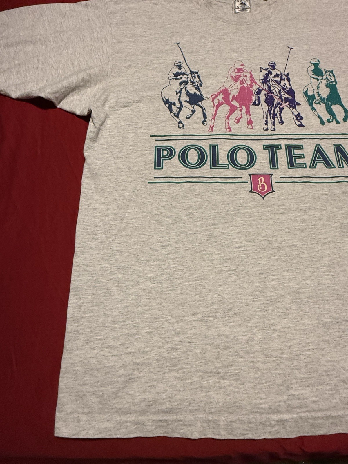 VTG 90s Galt Sand Polo Team Graphic Tshirt XL Gray Heather Made In USA gallery