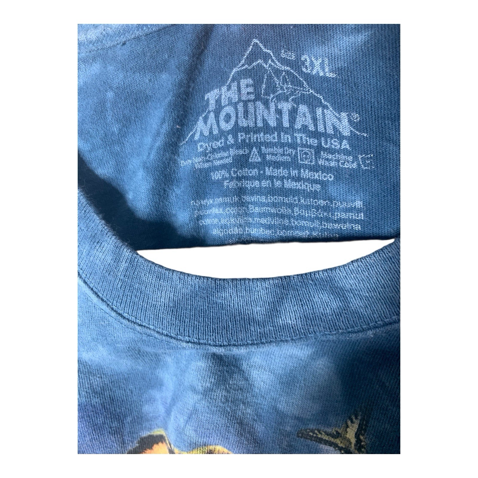 The Mountain Men's T-shirt Blue Tiger & Butterflies Retired Logo 3XL #1491 EUC gallery