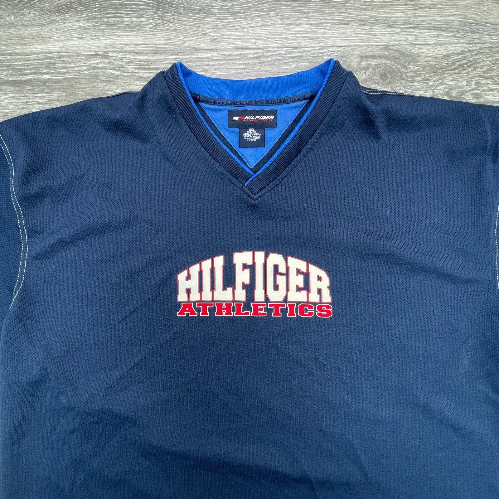 Vintage Tommy Hilfiger Jersey Shirt Mens XXL Blue Y2K Hip Hop Streetwear Bold gallery