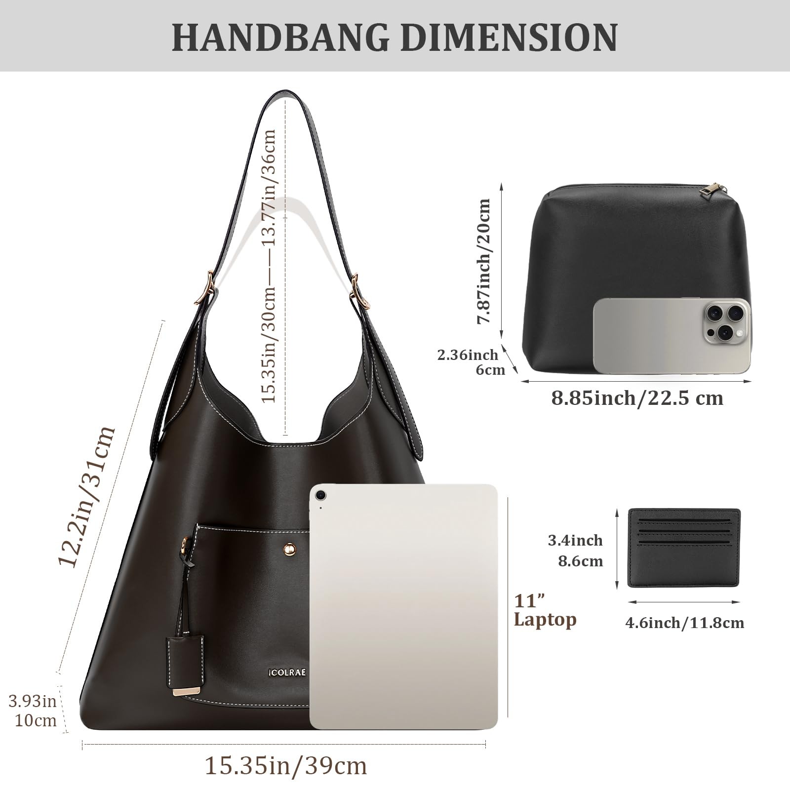 Large Tote Bag for Women, Shoulder Handbag Vegan Leather Slouchy Hobo Tote Pu... gallery